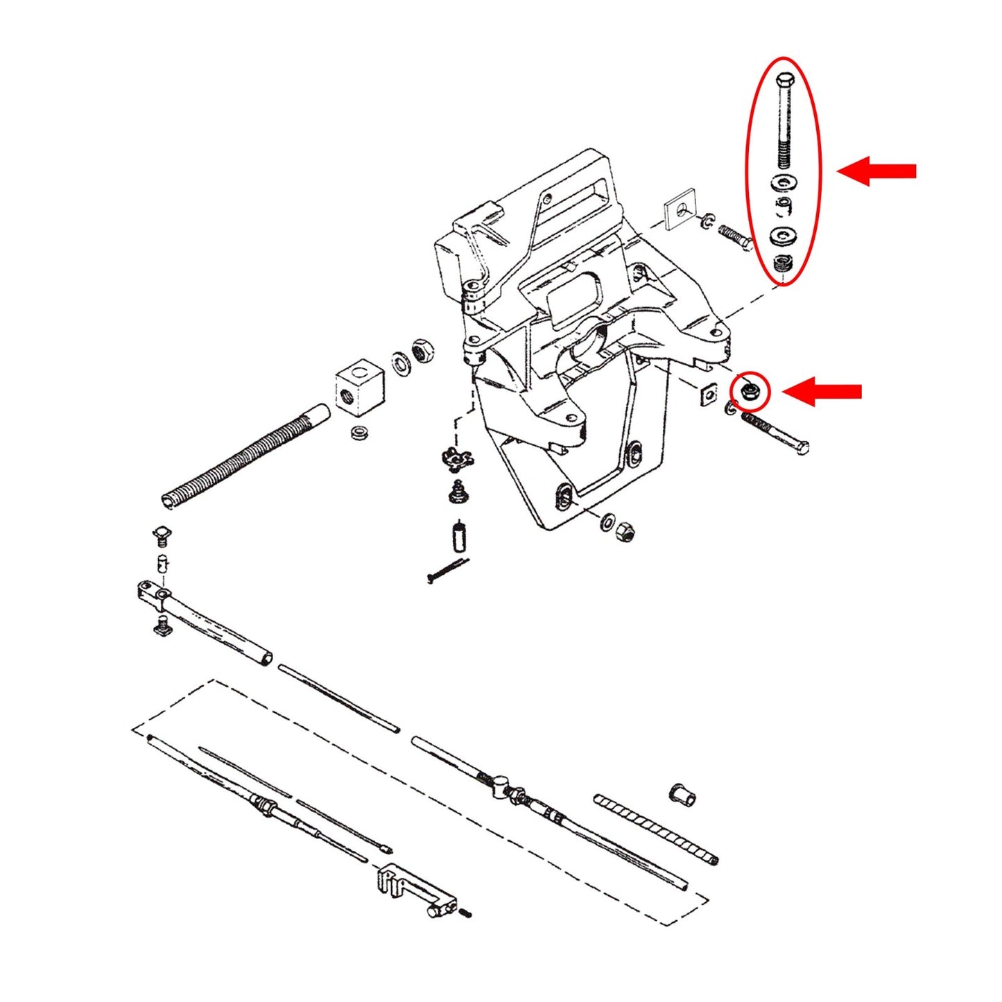 Bellhousing Rear Engine Transom Mount Bolt Kit for MerCruiser 10-97934A1 18-2141
