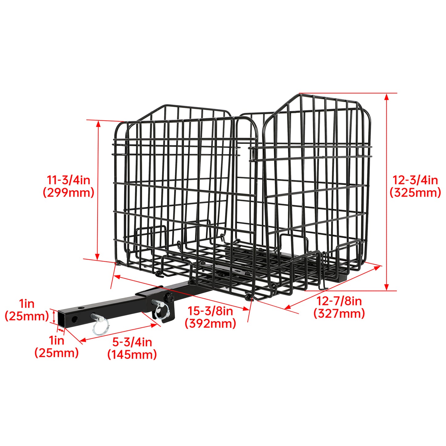 Solid Spare Folding Rear Basket Accessory For Most Mobility Scooters Sturdy Steel Black