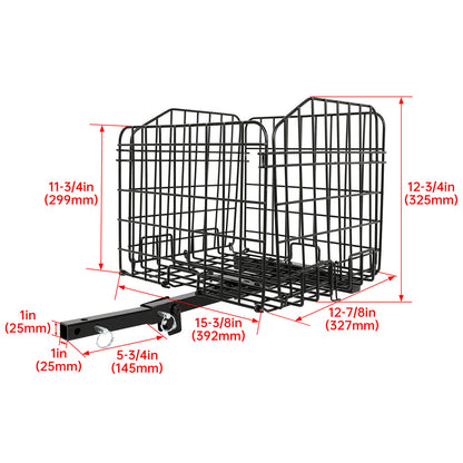 Solid Spare Folding Rear Basket Accessory For Most Mobility Scooters Sturdy Steel Black