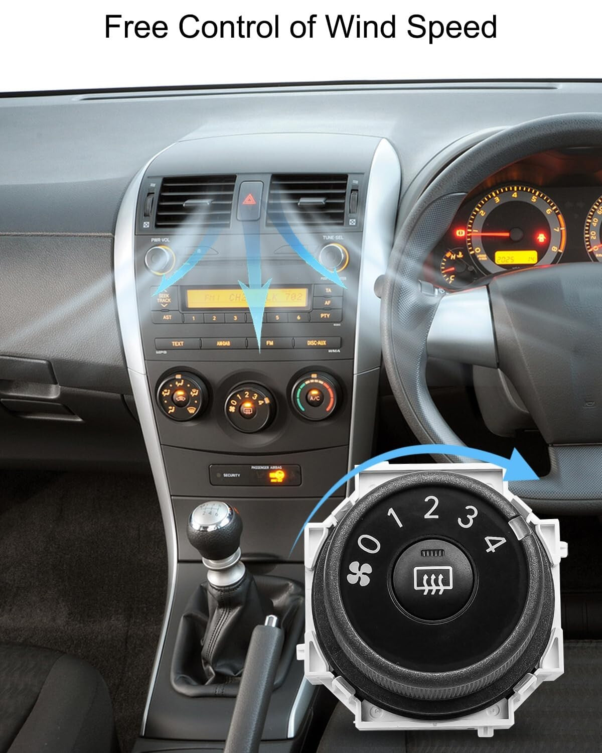 55902-12100 Blower A/C Fan Control Switch For Toyota Corolla 09-13 Matrix 09-10
