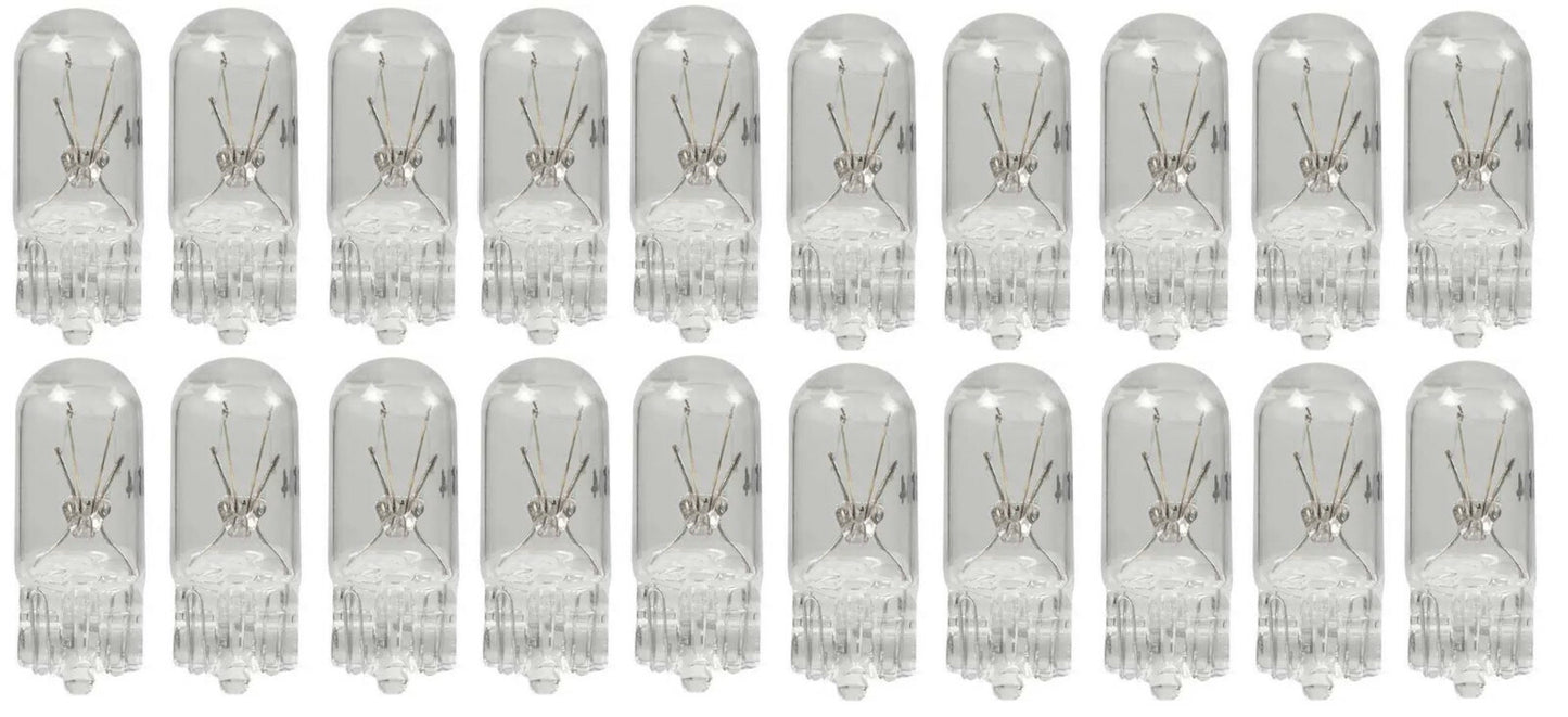 Solid Spare 194 .27A 14V Low Voltage T-3 1/4 Mini Wedge Base Miniature Bulb - 20 PACK