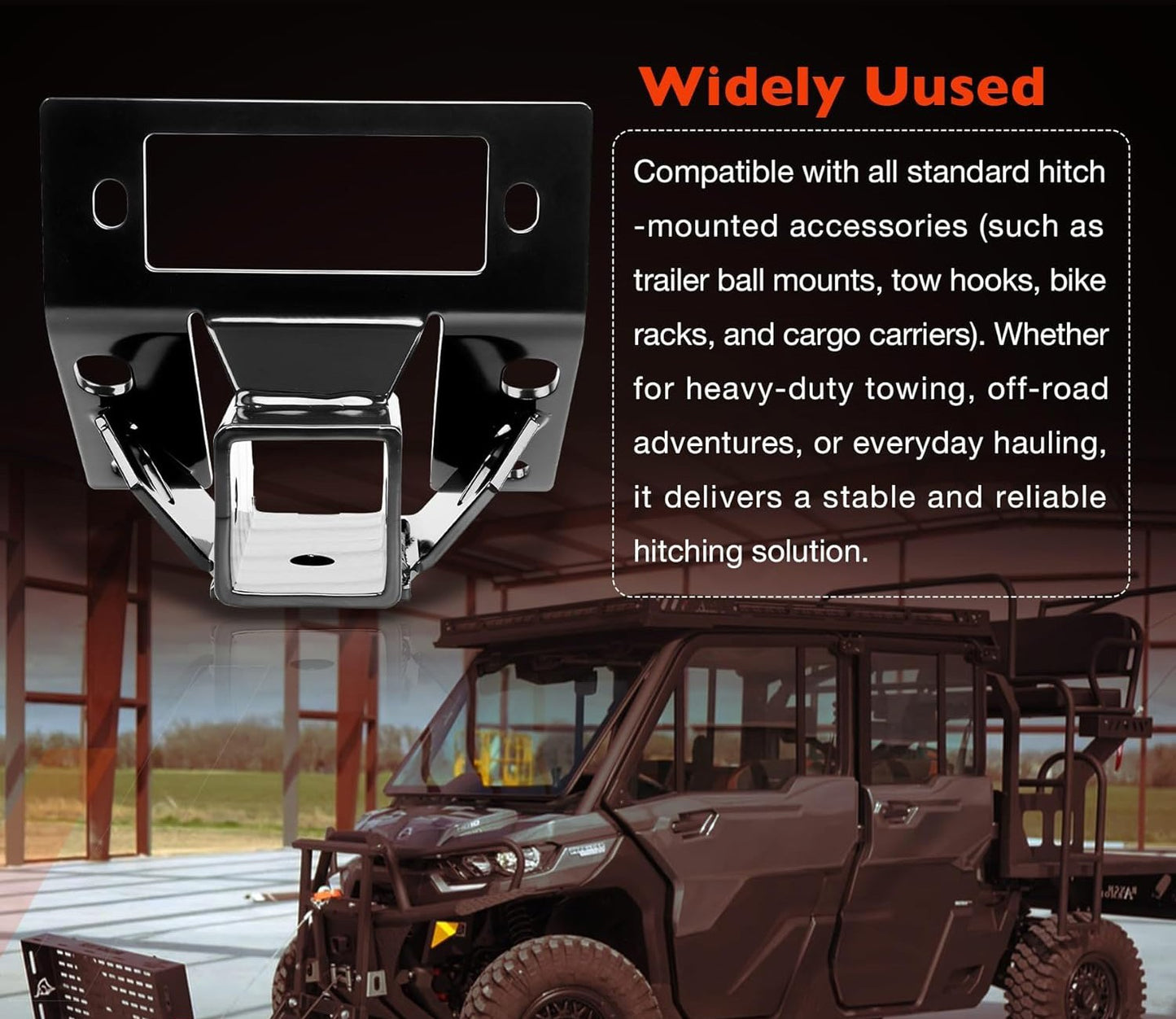 101720 Front Lower 2" Receiver Hitch For Can-Am Defender HD10 HD8 HD5 Heavy Duty