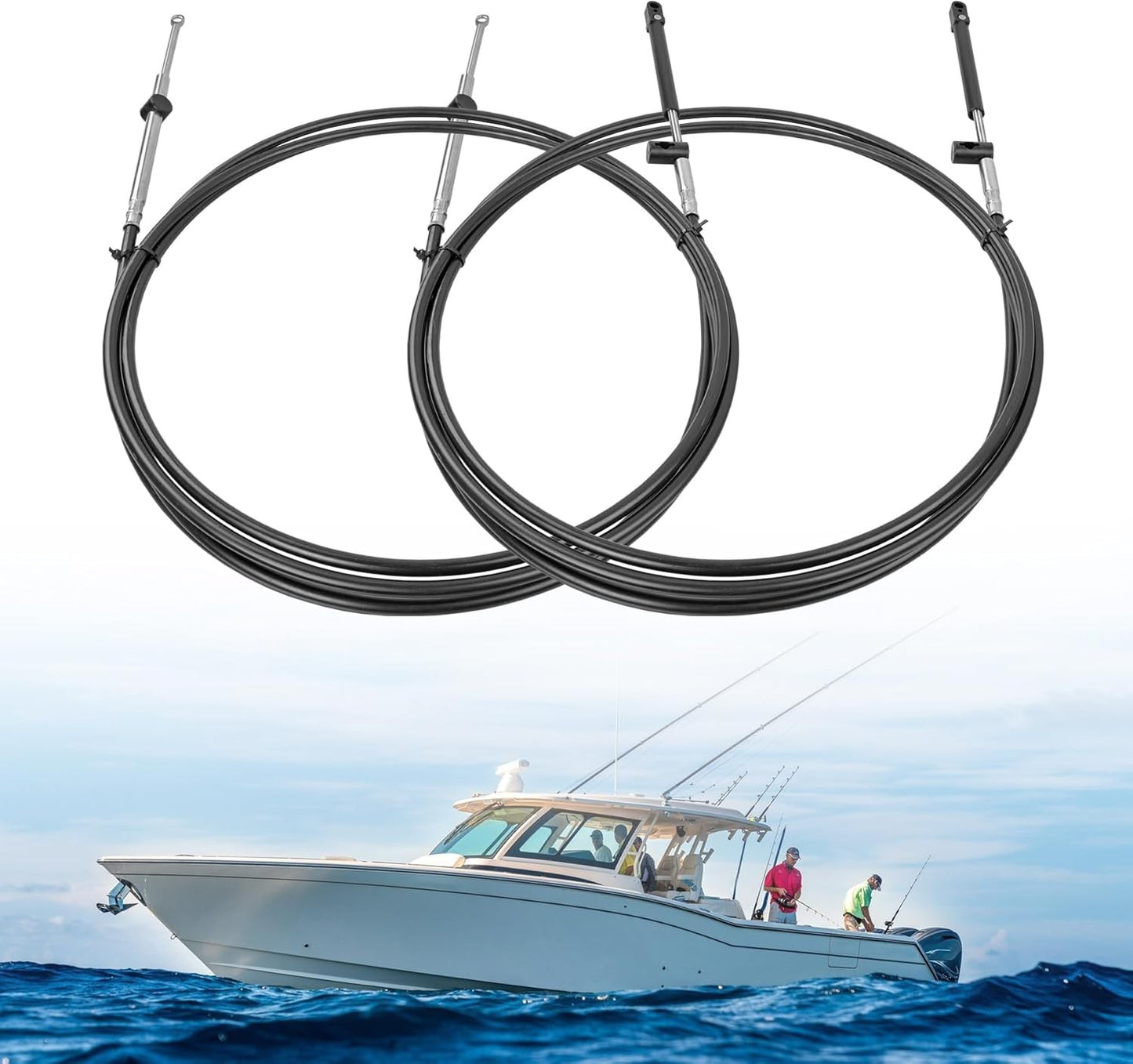 2Pcs 16FT Outboard Throttle Shift Control Cables GEN 1 For Mercury MerCruiser
