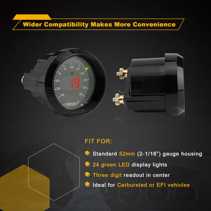 Digital Boost Pressure Gauge Kit For 30-4406 X-Series -30inHg ~ 35PSI / 1~2.5BAR
