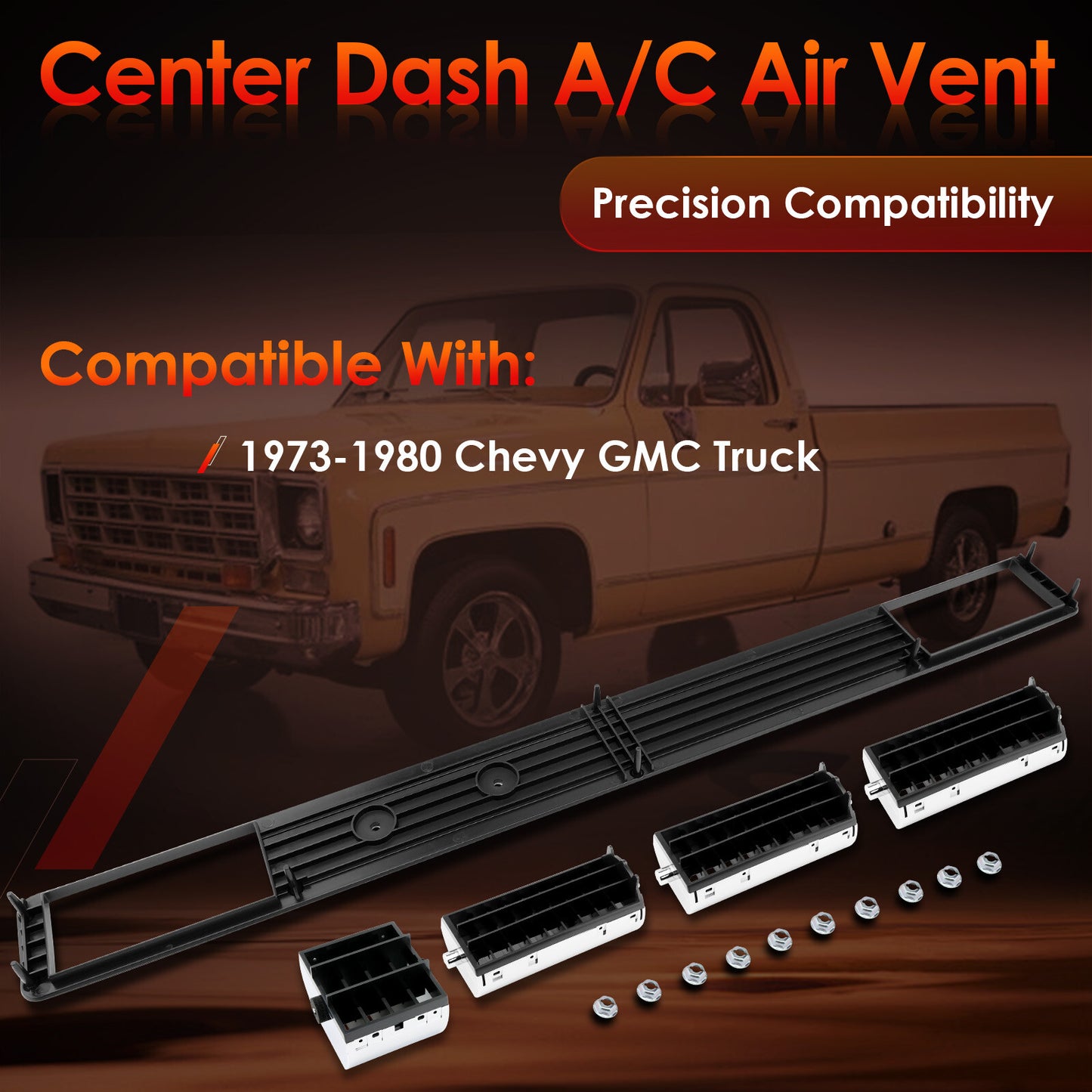 DP2560 Center Dash A/C Air Vent Trim Plate For 1973-1980 Chevy GMC Truck 3979751