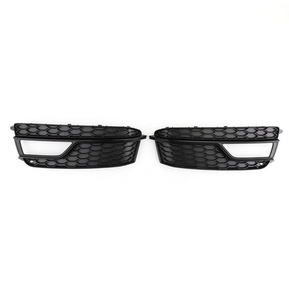 Pair Front Fog Lamp Black Trim Grills Grill Fit AUDI A5 S-Line S5 2013-2016