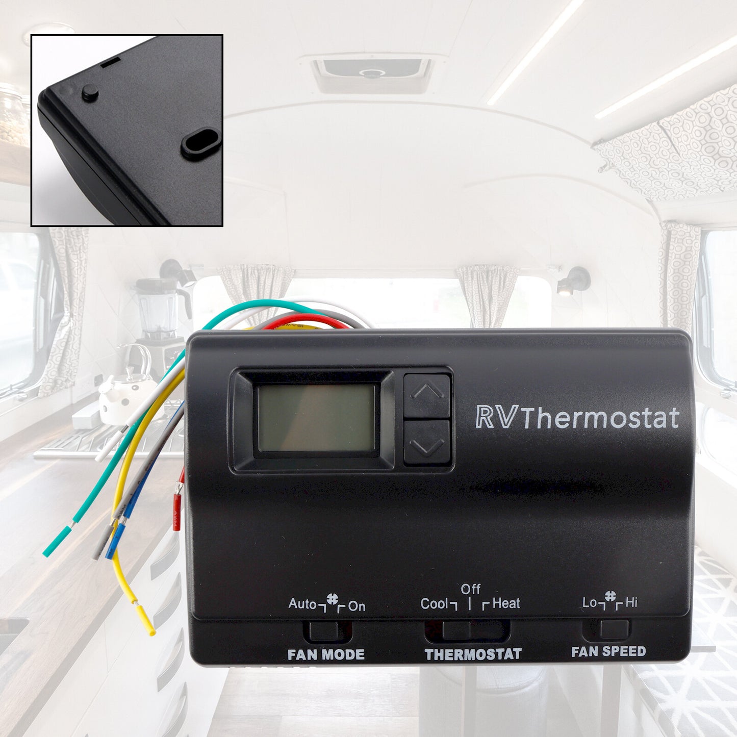 Heat/Cool Digital Thermostat Replacement Compatible with Coleman 83303362 Black
