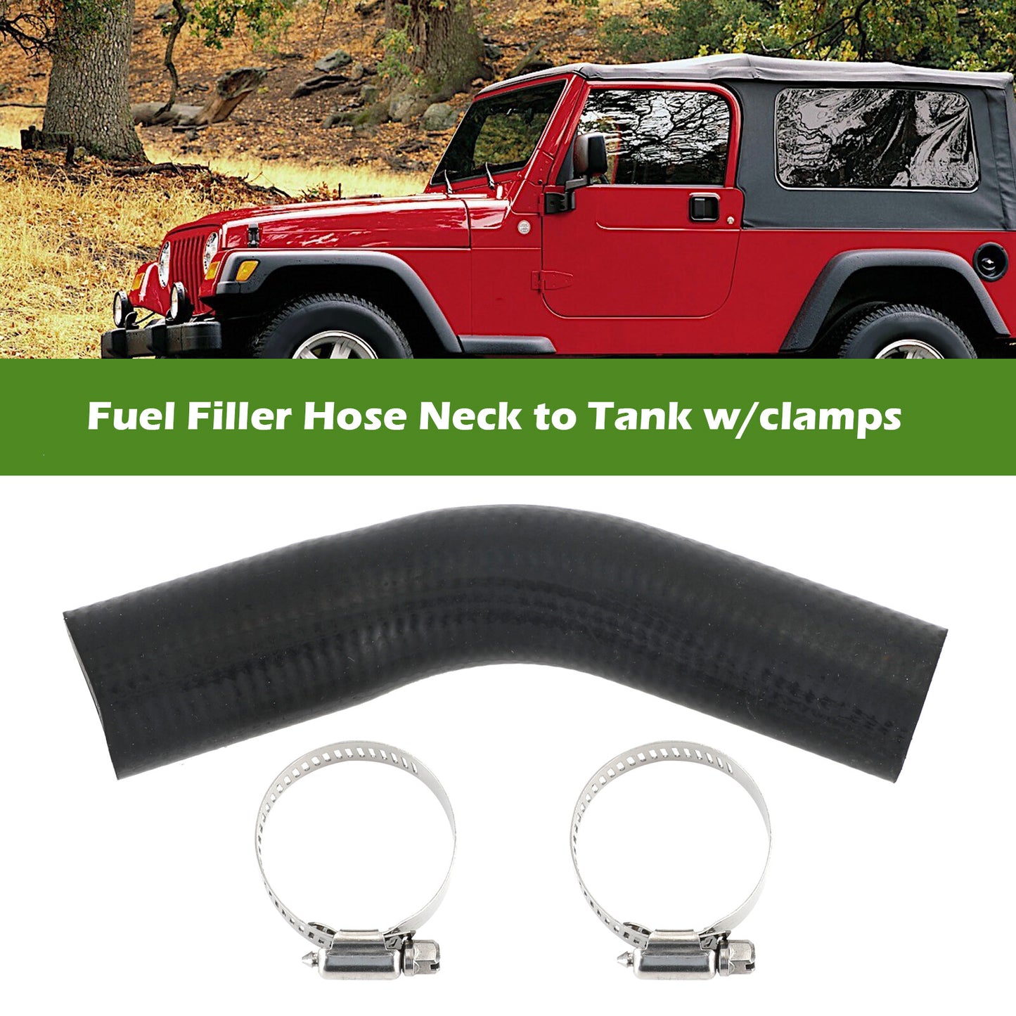 F#1l Filler Hose Neck to Tank W/Clamps For TJ Wrangler 2003 2004-2006 2005