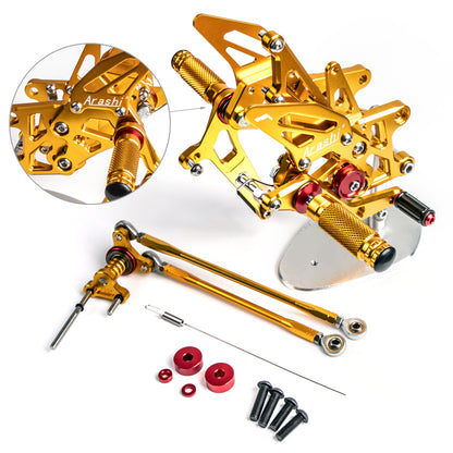 CNC Aluminum Rearsets Footpegs Gold For Honda CBR 600 RR RRA PC40 2009 - 2022