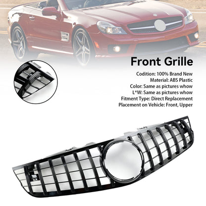 Front Bumper Upper Grill Fit Mercedes SL-Class R230 SL550 SL600 2009-2012