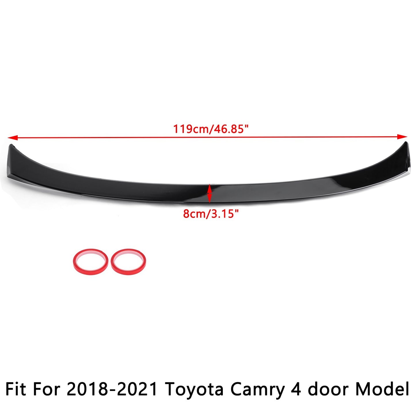 Glossy Black Rear Spoiler Wings Fit For Toyota Camry LE SE XSE XLE 2018-2024 H3