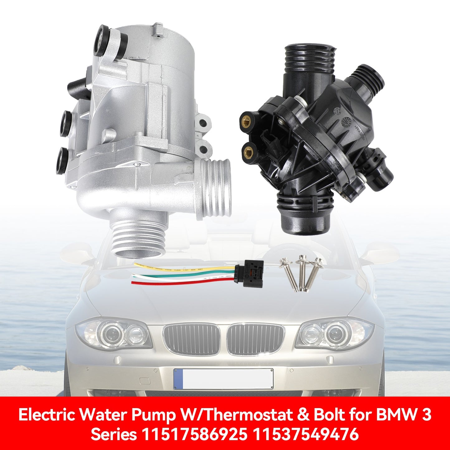 Electric Water Pump W/Thermostat&Bolt for BMW 3 Series 11517586925 11537549476