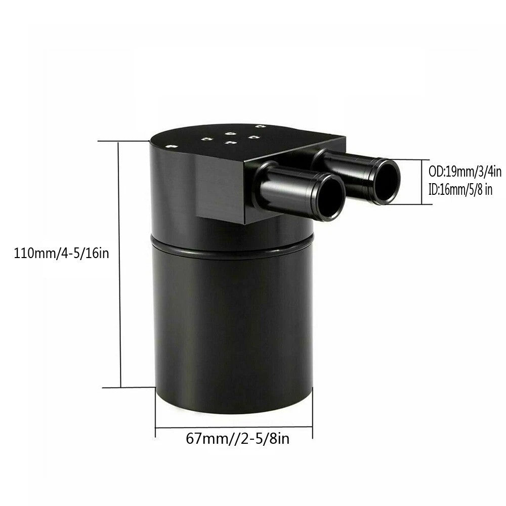 Billet Aluminum Oil Catch Can Tank Bottle Baffled For BMW N54 335i 535i Black