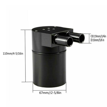 Billet Aluminum Oil Catch Can Tank Bottle Baffled For BMW N54 335i 535i Black