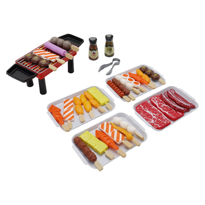 ??36Pcs BBQ Pretend Play Food Toy Grill Set Barbeque Kitchen Cooking Tools Toys