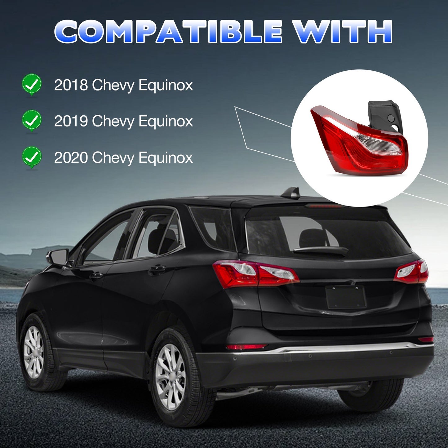Driver LH Side Rear Tail Light Brake Lamp For Chevy Equinox 2018-2020 84769835