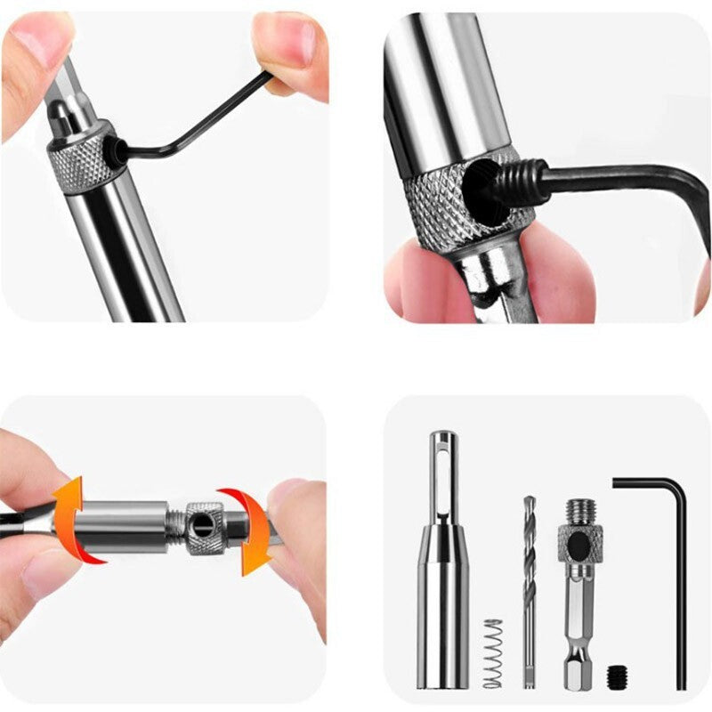 7pcs Self Centering Hinge Hardware Drill Bit Set Pilot Hole Guides Door Window