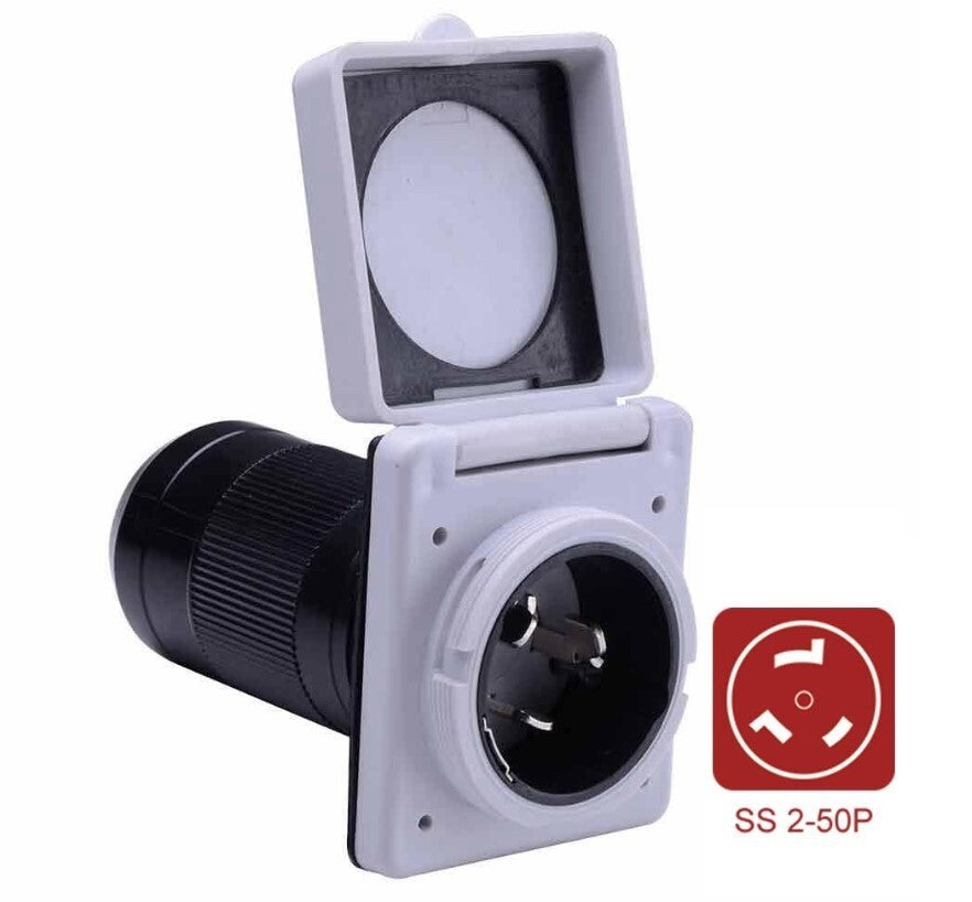 Solid Spare Superior Electric RVA1520 50 Amp NEMA SS 2-50P White RV Inlet