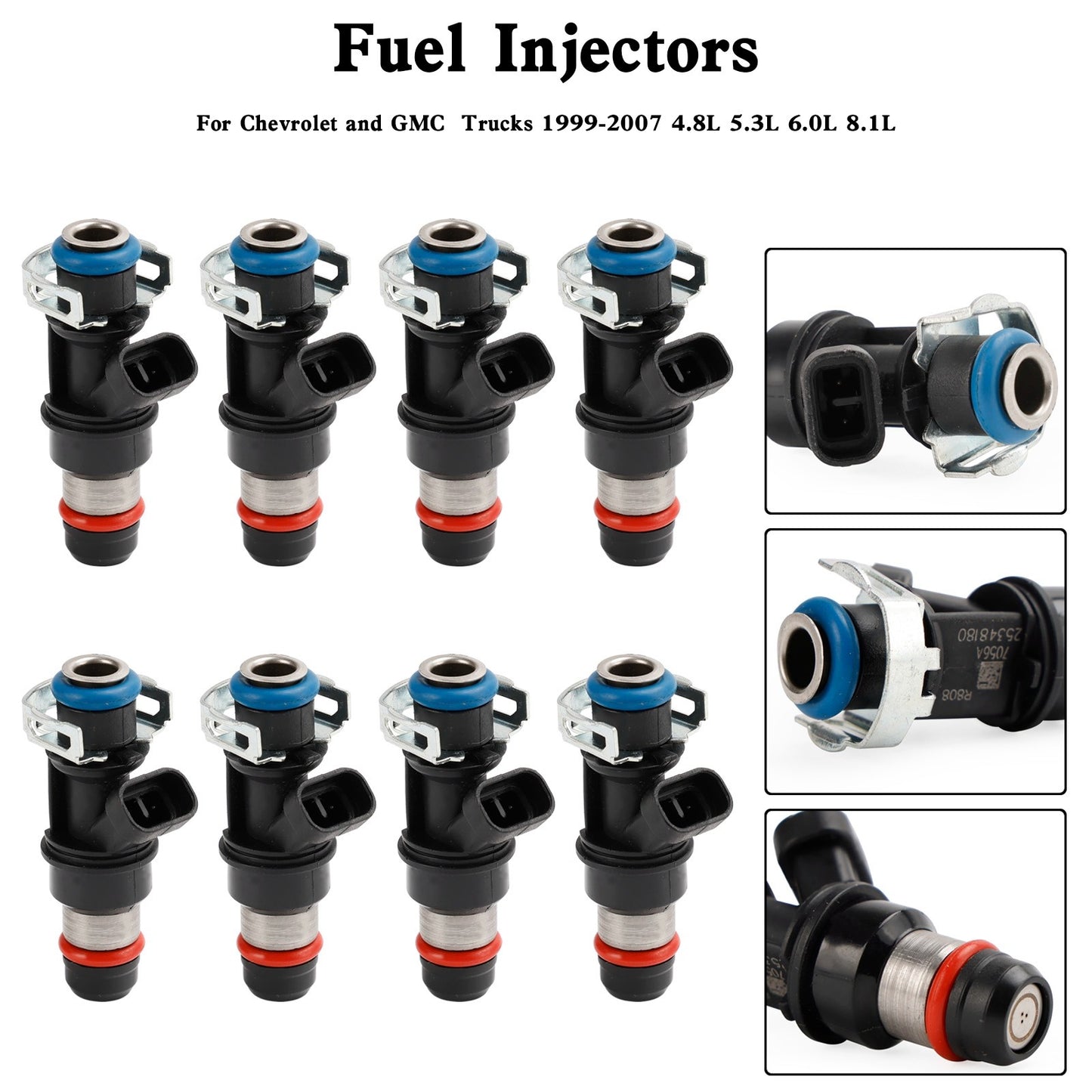 8PCS 25348180 Fuel Injectors 881693002 RA087006 For Chevy MerCruiser Volvo Penta
