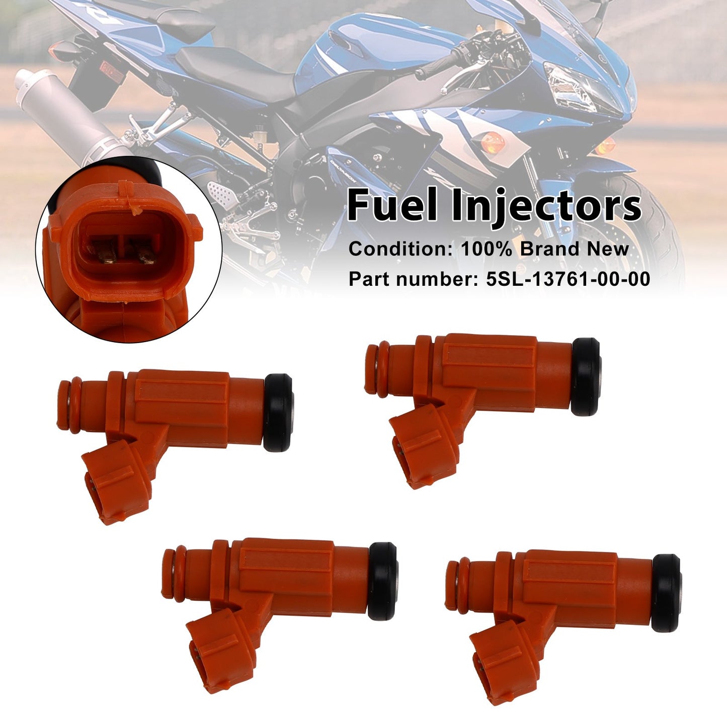 4PCS 5SL-13761-00-00 Fuel Injectors For Yamaha YZF-R6 2003-2005 R6S 2006-2009