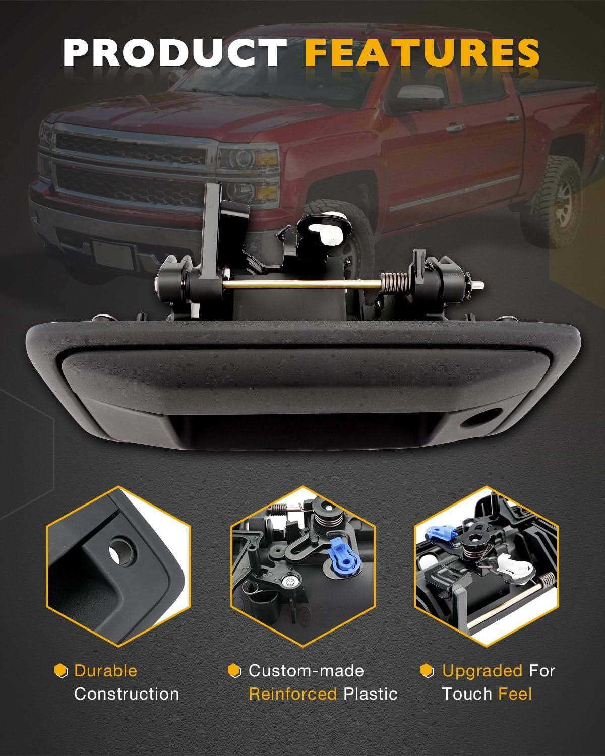 23128692 Tailgate Handle w/ Camera Hole Fit 2014-2015 Chevy Silverado GMC Sierra