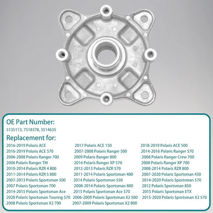 Rear Wheel Hub & Bearing & Studs Kit for Polaris Ranger 500 450 400 800 700 570