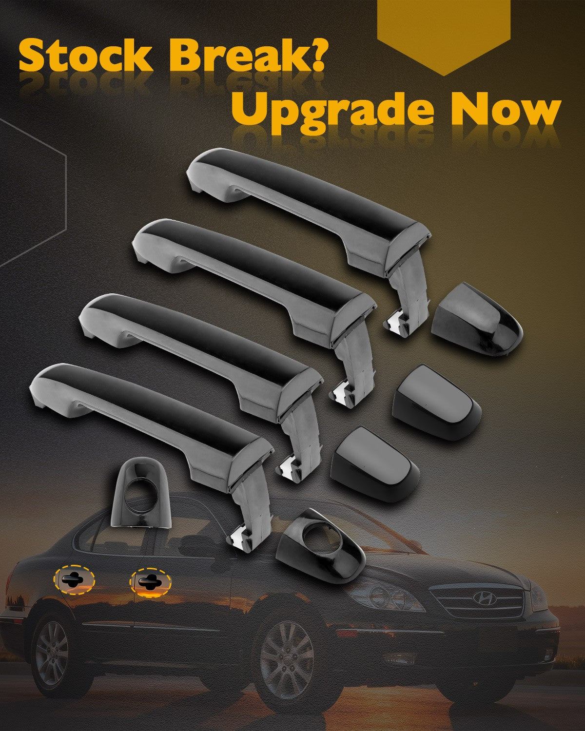 826513K000 Outside Interior Door Handle Set Fit 06-08 Hyundai Sonata Door Handle