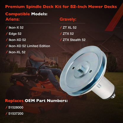 3X 52"Mower Spindle Deck 51528000 51537200 For Ariens Ikon-X XL Edge Gravely ZEX