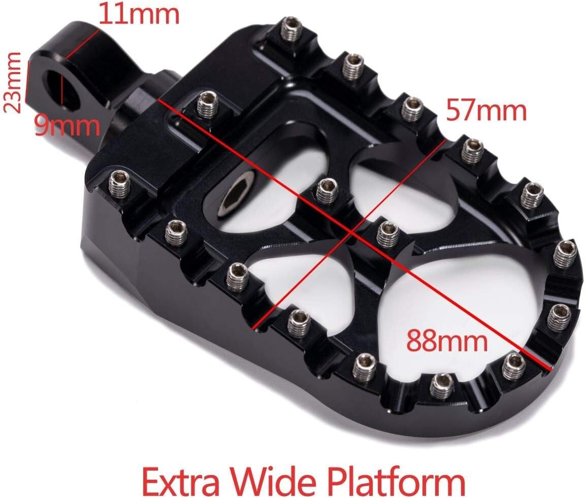 Black Wide Foot Pegs MX Style Footpegs For Harley Dyna Street Bob Low Rider