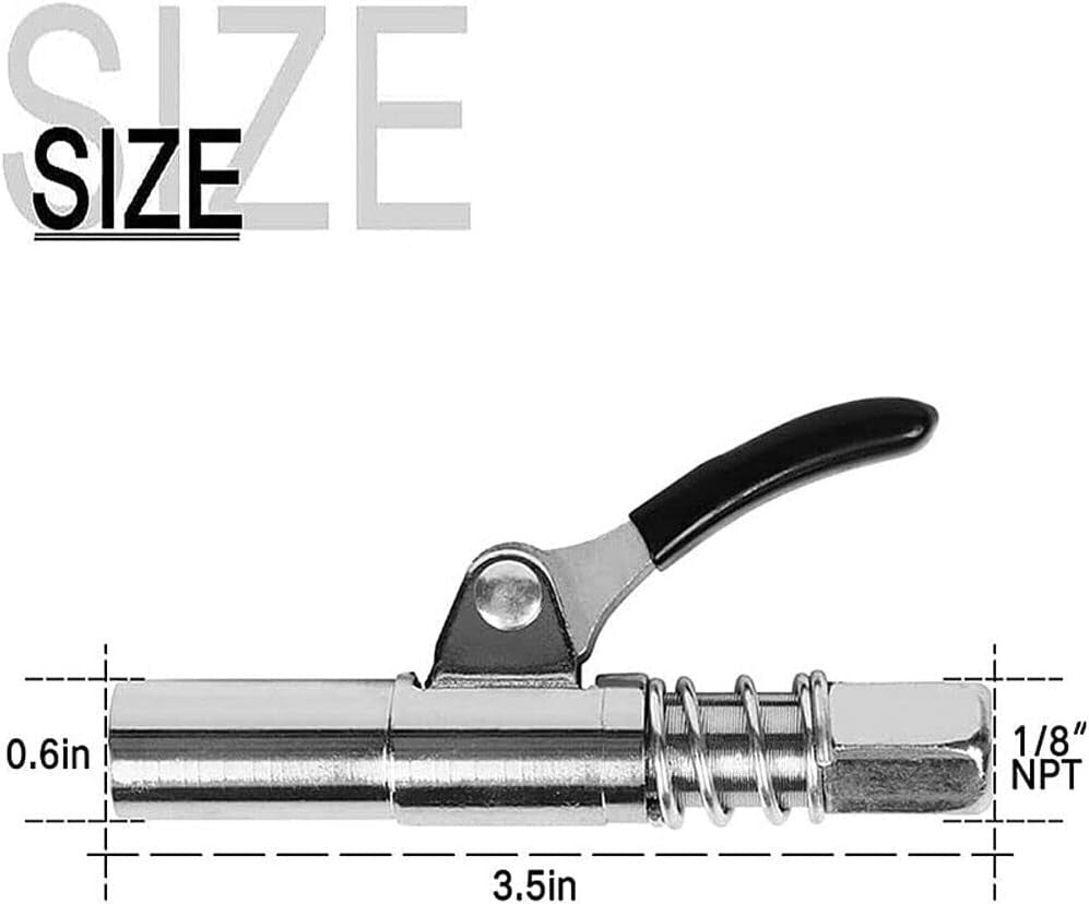 2Packs Grease Gun Coupler High-Pressure Quick Release Lock Oil Injection Nozzles