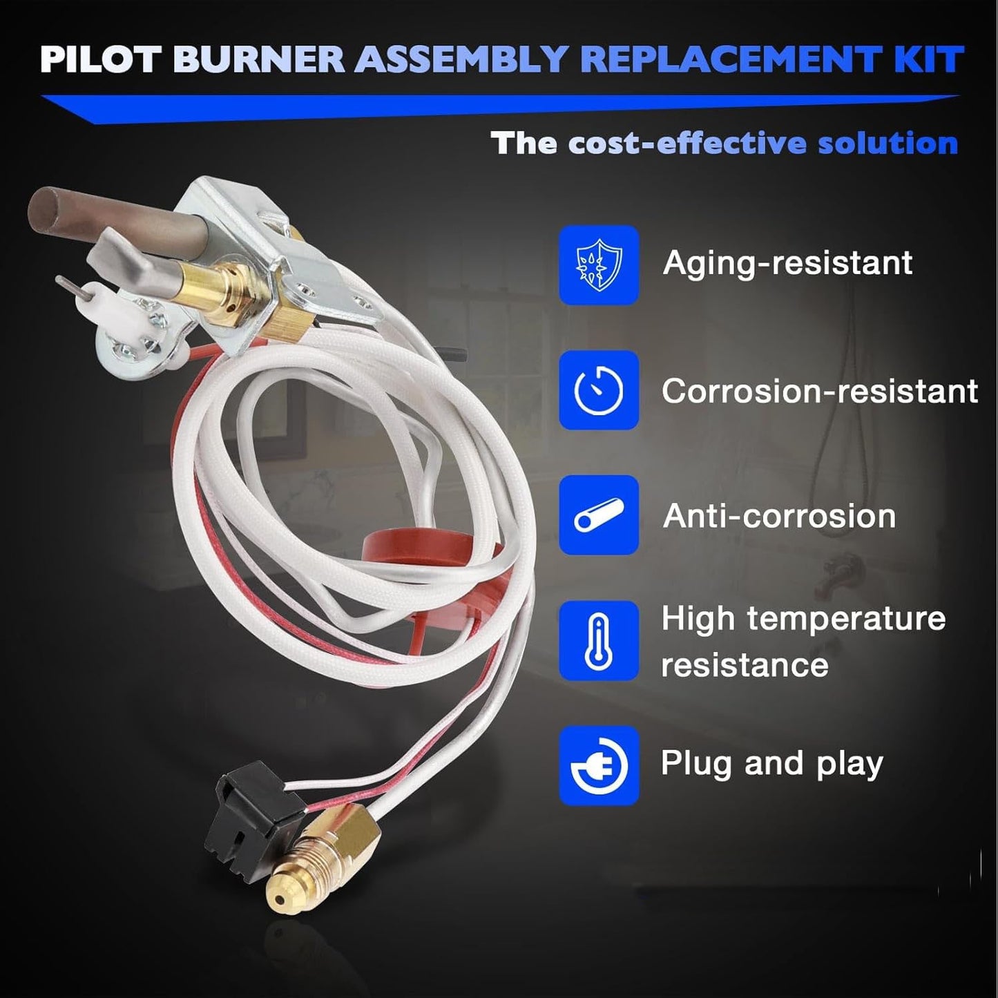Pilot Burner Assembly For Rheem Ruud Richmond SP20824 Water Heater w/ LP Orifice