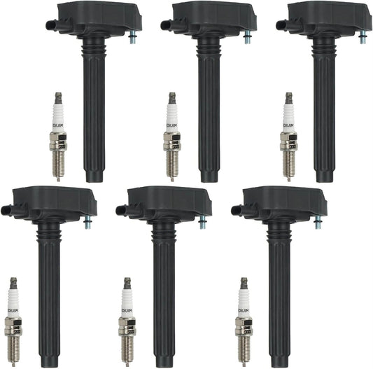 Solid Spare 6Pcs Ignition Coils & Spark Plugs Pack for Chrysler Jeep Dodge Ram V6 3.6L UF648
