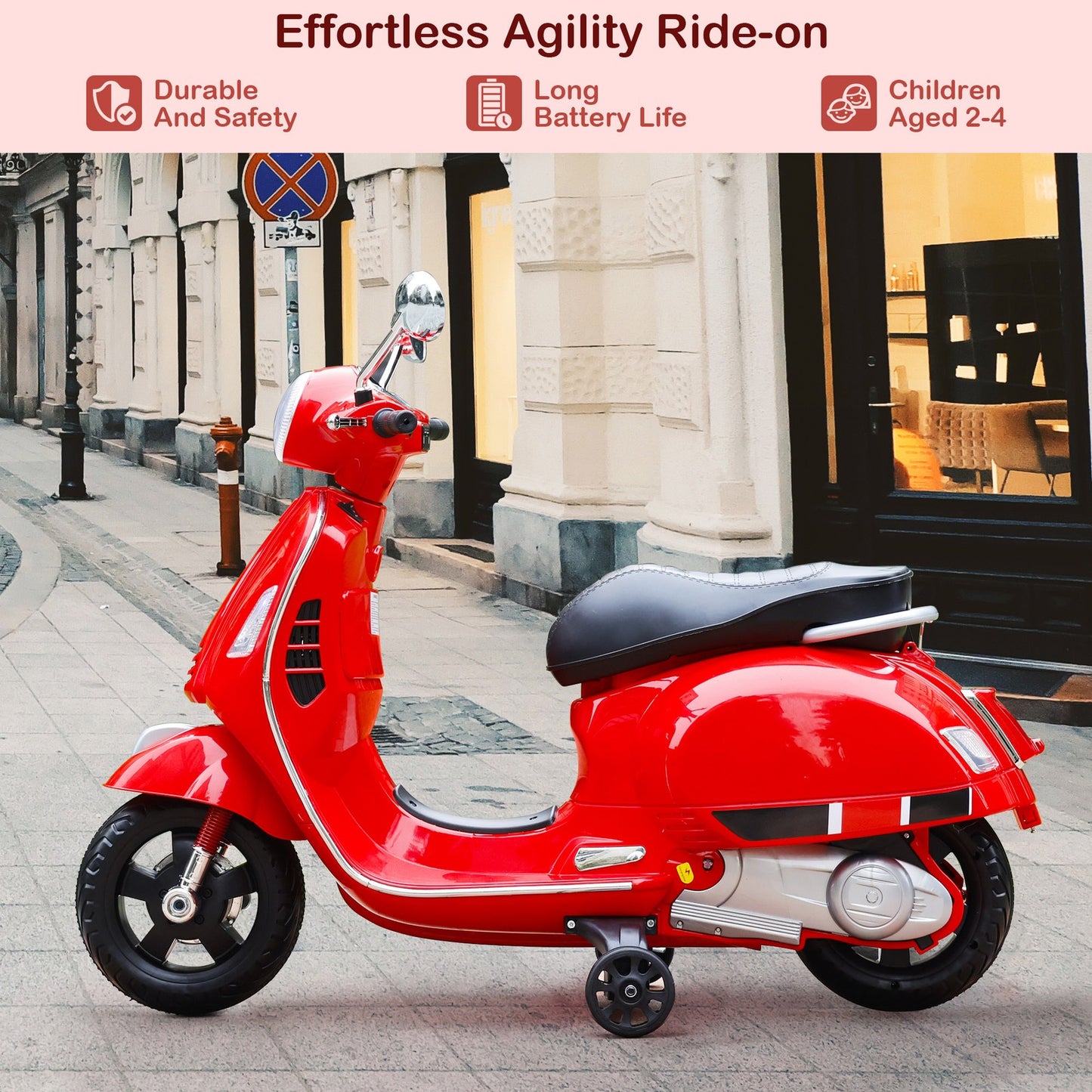 ??Dual Electric 6V Ride On Motorcycle Toy Car For Kid 3 Wheeler Toy Car Red