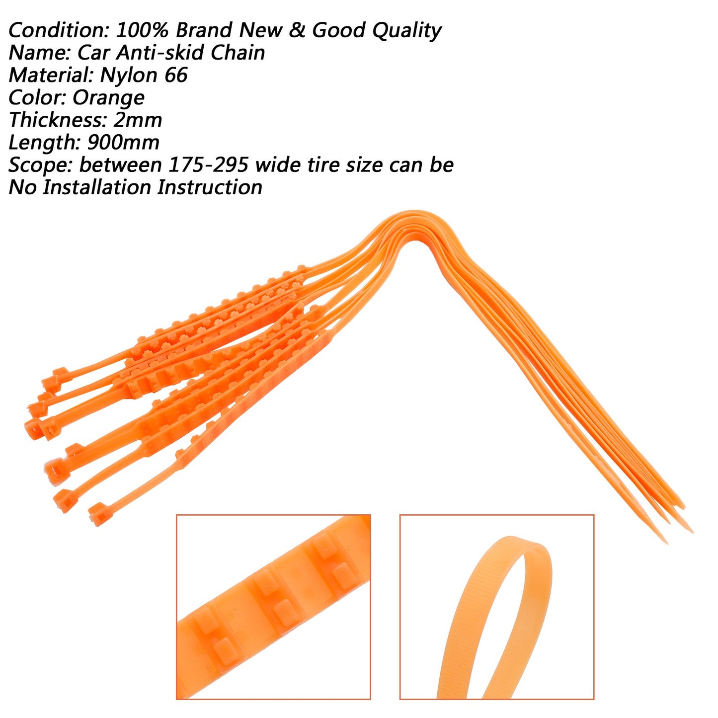 40X Anti-skid Tire Chain Offroad SUV ATV UTV 4WD Car Skid Belt Snow Mud Sand USA