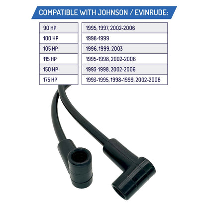 Spark Plug Ignition Wires for Johnson Evinrude 90-175HP 60 deg V4 5005805 584919