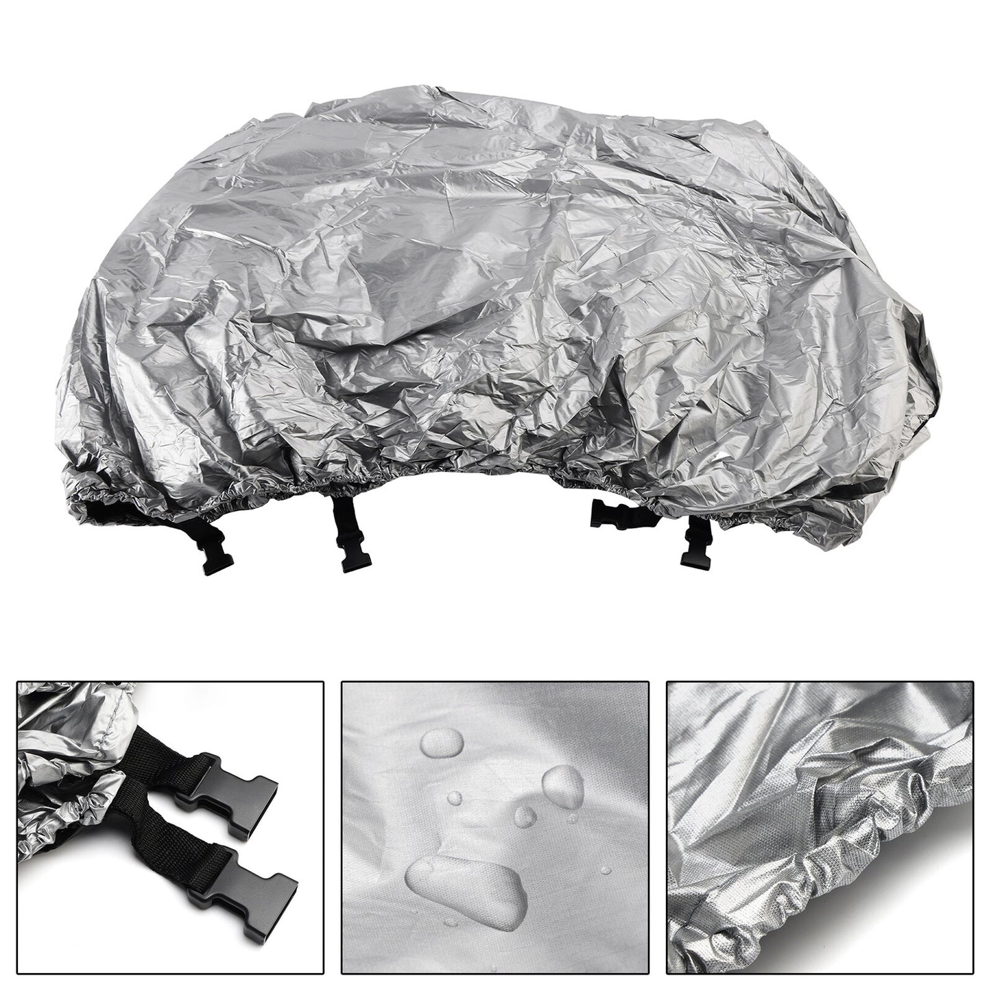 Heavy Duty Boat Cover Waterproof 210D Silver For 16-18Ft Fishing Jon Boat L Beam