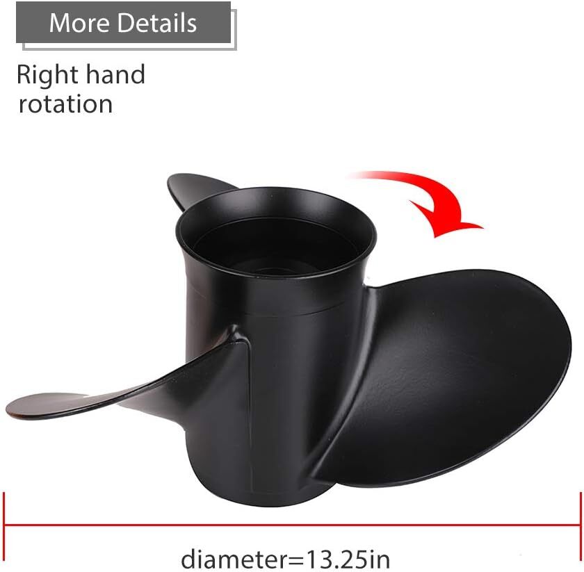 48-77344A45 Boat Propeller 13 1/4x17 For Mercury Outboard Engine 60 75 90-125HP