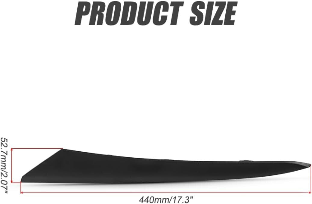 Black Front Headlight Eyelid Molding Trim Strip LH+RH For Honda Civic 2022-2023