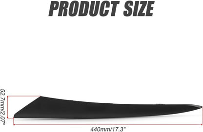 Black Front Headlight Eyelid Molding Trim Strip LH+RH For Honda Civic 2022-2023