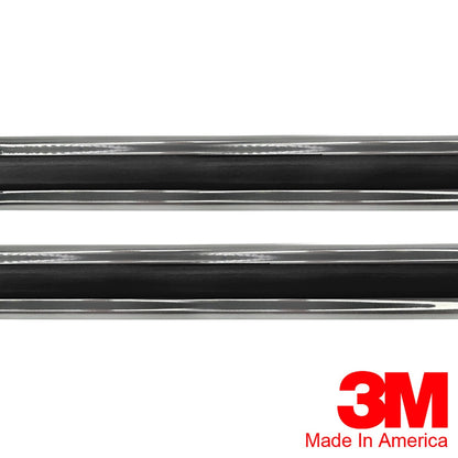 Vintage Style 5/8" Black & Chrome Side Body Trim Molding - Formed Pointed Ends