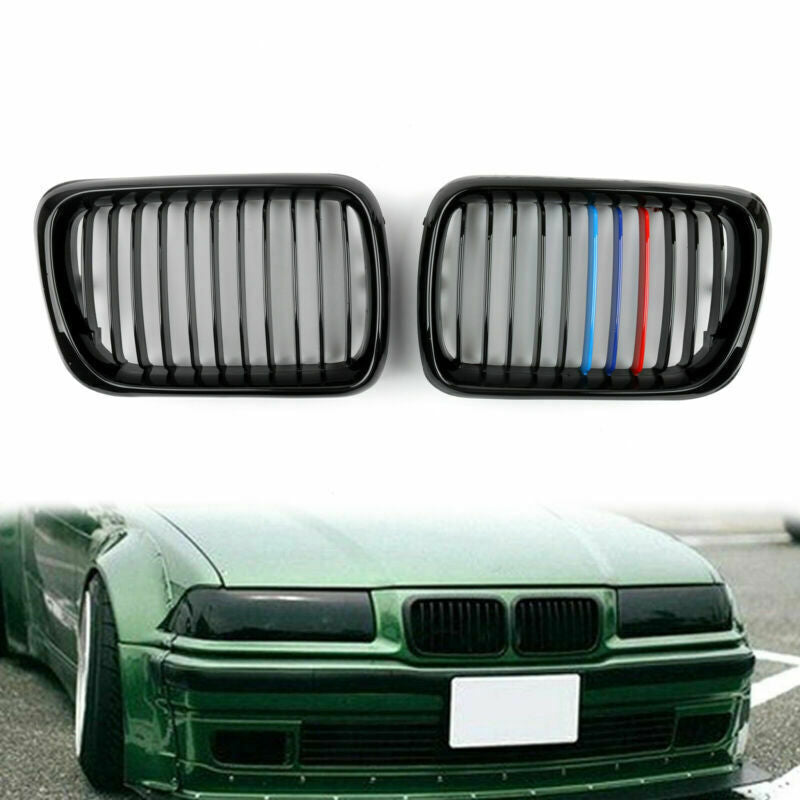 Front Replacement Gloss Black M Color Kidney Grille For BMW E36 1997-1999 USA