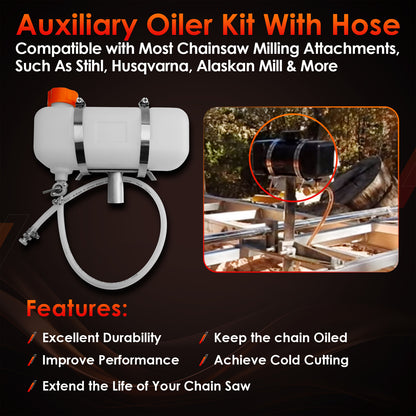 Auxiliary Oiler Kit w/ Hose For Chainsaw Milling Attachment Cut Sawmill Lumber