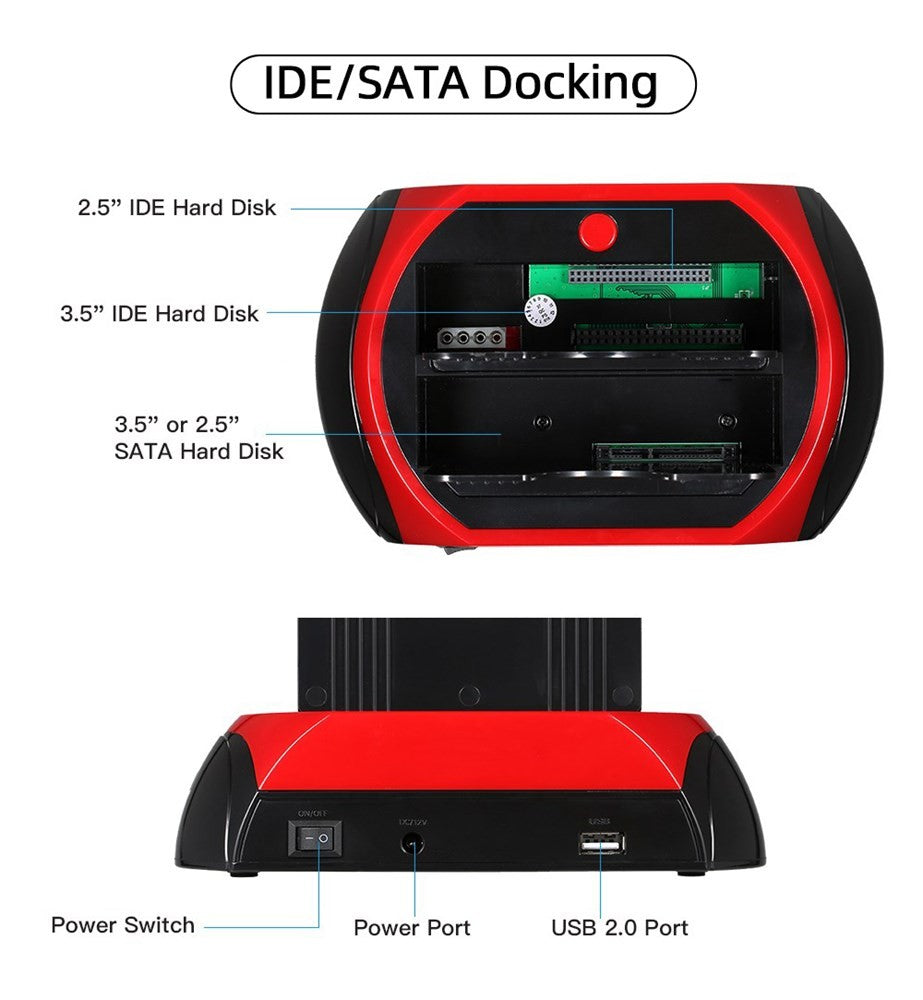 ALL in One HDD Docking/Dock Station HD Dual Bay USB to SATA IDE 2.5" 3.5" US