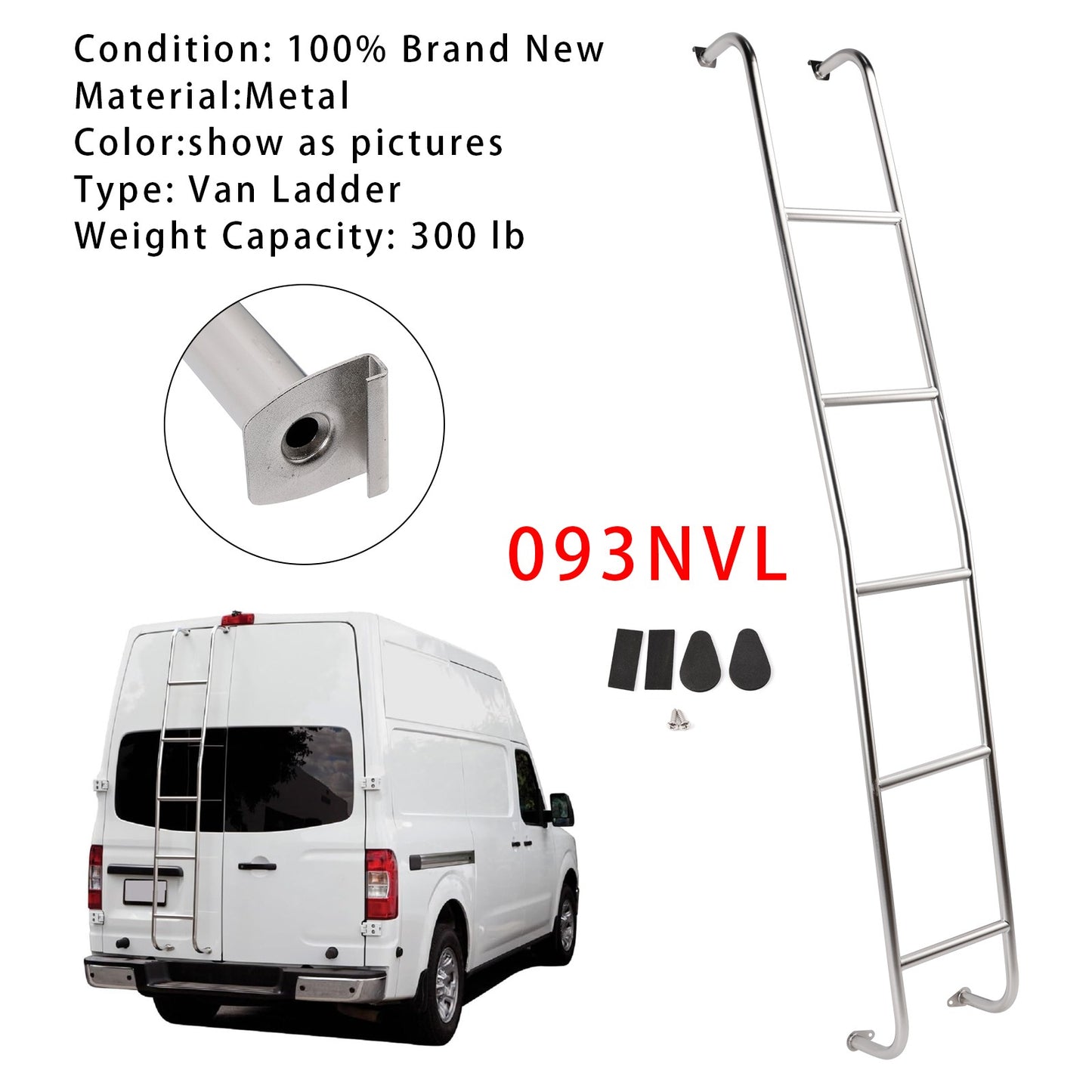 5-Step Van Ladder 093NVL For Nissan NV2500/3500 HD High Roof Vans 2011-2021