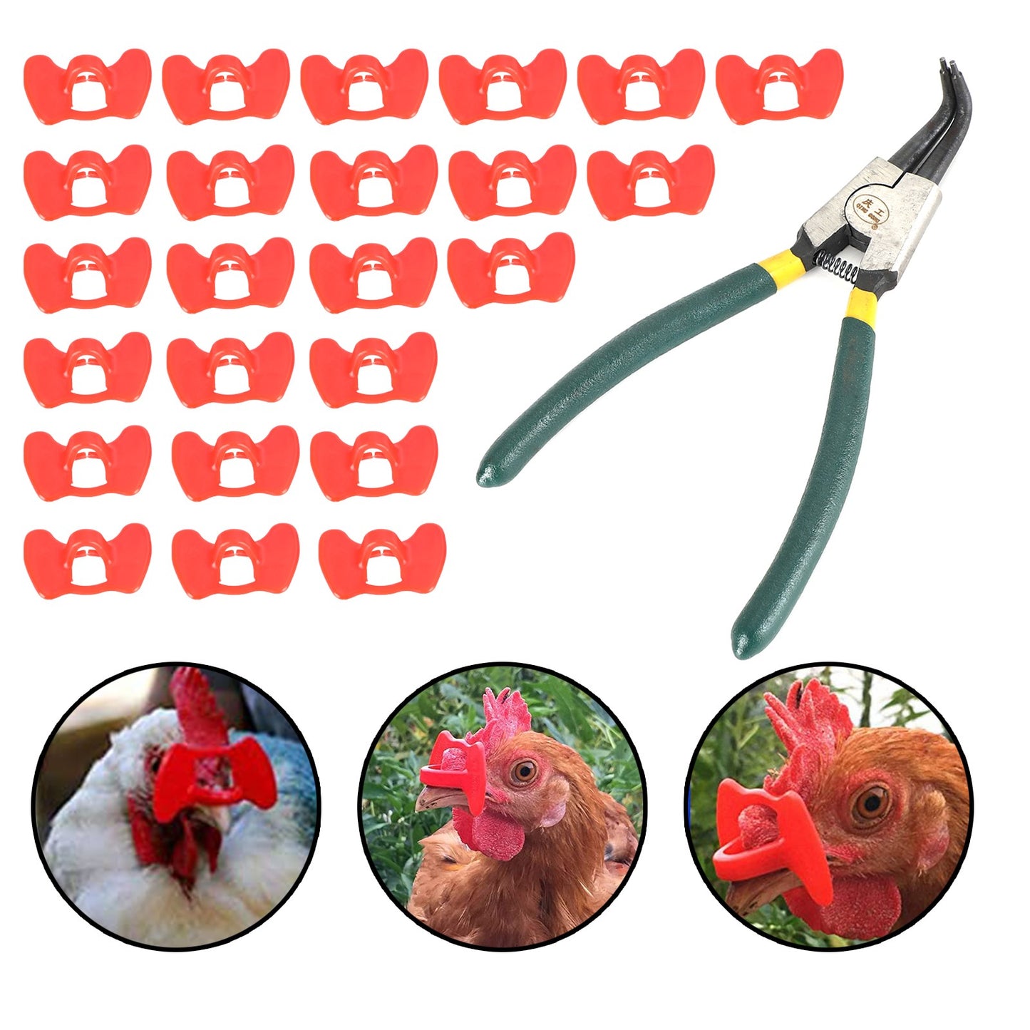 20 Pieces Pinless Peepers With Pliers Chicken Peepers Eye Glasses Pheasan USA