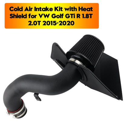Cold Air Intake Kit with Heat Shield for VW Golf GTi R 1.8T 2.0T 2015-2020