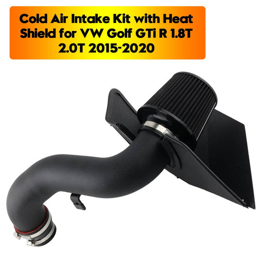 Solid Spare Cold Air Intake Kit with Heat Shield for VW Golf GTi R 1.8T 2.0T 2015-2020