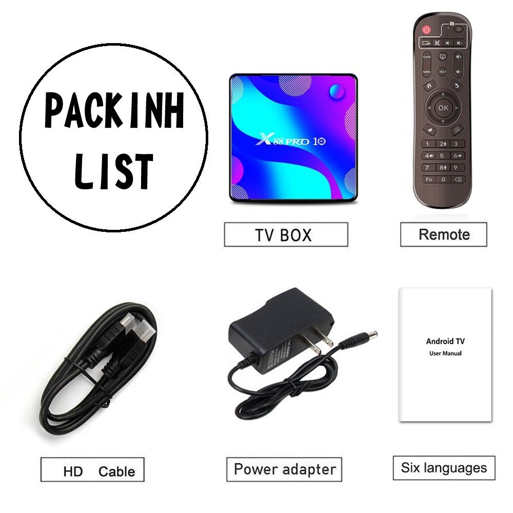 X88 Pro 10 Android Tv Box 11.0 Smart Tv Box Rk3318 2Gb 16Gb Support 2.4G/5G