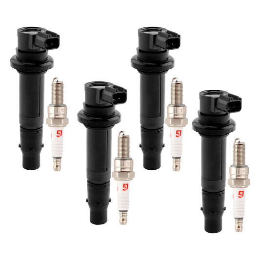 Solid Spare 4x Ignition Coil & Spark Plugs Pack For 02-15 Yamaha FZS1 FZ1 YZFR1 YZF R6 R6S