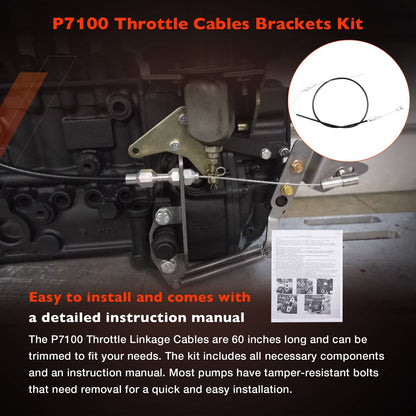 P7100 Throttle Swap Kit w/ 60" Adjustable Cable Mounting Brackets Return Springs